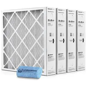 20x20x4 Air Filter Replacement MERV 11, FC100A1011 Pleated HVAC AC Furnace Filters with Cleaning Cloth, 4-Pack (Actual Size: 19.94 x 19.75 x 4.38 Inches) 20x20x4 Air Filter Replacement MERV 11, FC100A1011 Pleated HVAC AC Furnace Filters with Cleaning Cloth, 4-Pack (Actual Size: 19.94 x 19.75 x 4.38 Inches)
