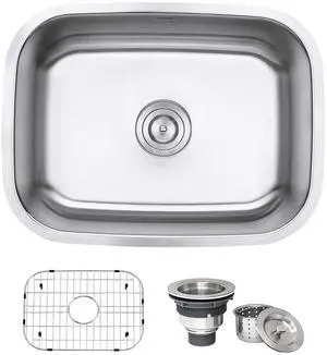 24" Inch RVM4132 Undermount Kitchen Sink - 16 Gauge Stainless Steel Kitchen Sink Single Bowl with Brushed Finish hides scratches, Easy-to-Clean Undermount Sinks 24" Inch RVM4132 Undermount Kitchen Sink - 16 Gauge Stainless Steel Kitchen Sink Single Bowl with Brushed Finish hides scratches, Easy-to-Clean Undermount Sinks