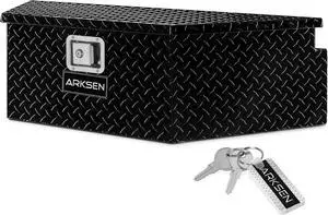 39 Inch Aluminum Diamond Plate Trailer Tongue Box,Waterproof Under Truck Tool Box for Pick Up Truck Bed, RV Trailer, ATV with Lock and Keys - Black 39 Inch Aluminum Diamond Plate Trailer Tongue Box,Waterproof Under Truck Tool Box for Pick Up Truck Bed, RV Trailer, ATV with Lock and Keys - Black