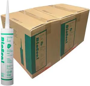 Clear BioSeal 100% Silicone Sealant Caulk Kitchen and Bath Grade, Waterproof and No Odor No Color Change 10.1 Ounce Cartridge, 50 Clear Tubes Set / 2 Boxes Clear BioSeal 100% Silicone Sealant Caulk Kitchen and Bath Grade, Waterproof and No Odor No Color Change 10.1 Ounce Cartridge, 50 Clear Tubes Set / 2 Boxes