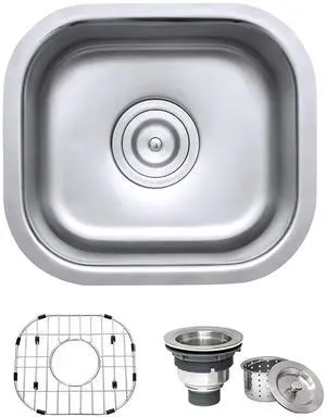 13" by 15" Inch RVM4136 Undermount Bar Sink - 16 Gauge Stainless Steel Kitchen Sink Single Bowl with Brushed Finish hides scratches, Easy-to-Clean Undermount kitchen Sink 13" by 15" Inch RVM4136 Undermount Bar Sink - 16 Gauge Stainless Steel Kitchen Sink Single Bowl with Brushed Finish hides scratches, Easy-to-Clean Undermount kitchen Sink