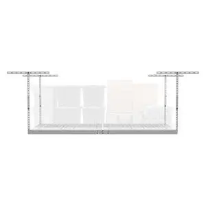 MonsterRax Overhead Garage Storage Rack - 4 x 8 Ceiling Shelving, Adjustable Hanging Racks, Color: White, 24"-45" Ceiling Drop MonsterRax Overhead Garage Storage Rack - 4 x 8 Ceiling Shelving, Adjustable Hanging Racks, Color: White, 24"-45" Ceiling Drop