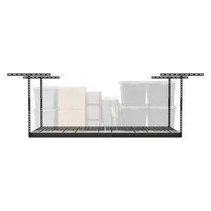 MonsterRax Overhead Garage Storage Rack - 4 x 8 Ceiling Racks for Garage, Organization Shelving, Hanging Shelf, Grey, 24"-45" Height Adjustment MonsterRax Overhead Garage Storage Rack - 4 x 8 Ceiling Racks for Garage, Organization Shelving, Hanging Shelf, Grey, 24"-45" Height Adjustment
