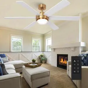 54" Gold Ceiling Fan with Lights and Remote, Modern White & Gold Ceiling Fan, Quiet DC Motor, 6-Speed Reversible Fan, Dimmable LED, Luxury Ceiling Fan for Bedroom Living Room Dining Room 54" Gold Ceiling Fan with Lights and Remote, Modern White & Gold Ceiling Fan, Quiet DC Motor, 6-Speed Reversible Fan, Dimmable LED, Luxury Ceiling Fan for Bedroom Living Room Dining Room