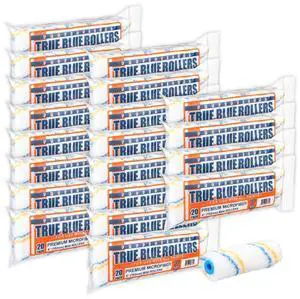 True Blue 4" Professional Paint Roller Covers, 4 Inch, Best for All Types of Painting Surfaces, Refill Bulk Pack (400, 1/2"Nap) True Blue 4" Professional Paint Roller Covers, 4 Inch, Best for All Types of Painting Surfaces, Refill Bulk Pack (400, 1/2"Nap)