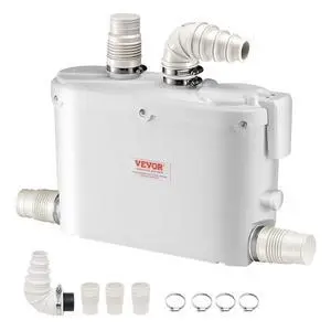 500W Utility Sink Pump, 29 GPM Flow, 26 ft/8 m Head, Macerator Sewerage Sump Pump with 3 Water Inlets for Basement, Kitchen, Sink, Shower, Bathtub, Laundry Waste Water Disposal Upflush Machine 500W Utility Sink Pump, 29 GPM Flow, 26 ft/8 m Head, Macerator Sewerage Sump Pump with 3 Water Inlets for Basement, Kitchen, Sink, Shower, Bathtub, Laundry Waste Water Disposal Upflush Machine