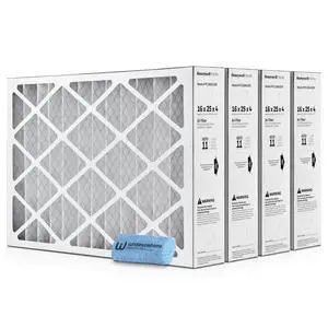 16x25x4 Air Filter Replacement MERV 11, FC100A1029 Pleated HVAC AC Furnace Filters with Cleaning Cloth, 4-Pack (Actual Size: 15.94 x 24.86 x 4.38 Inches) 16x25x4 Air Filter Replacement MERV 11, FC100A1029 Pleated HVAC AC Furnace Filters with Cleaning Cloth, 4-Pack (Actual Size: 15.94 x 24.86 x 4.38 Inches)