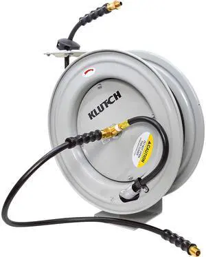 Auto-Rewind Air Hose Reel, with 3/8in. x 75ft. Rubber Hose, 300 PSI, Model# TLEXR3875-NT Auto-Rewind Air Hose Reel, with 3/8in. x 75ft. Rubber Hose, 300 PSI, Model# TLEXR3875-NT