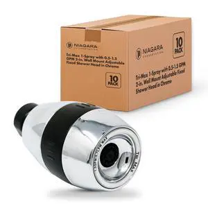 N2615CH Tri-Max 1-Spray with 0.5-1.5 GPM 2-in. Wall Mount Adjustable Fixed Shower Head in Chrome, 10-Pack | Bathroom Shower Head Sprayer with Pressure Compensation N2615CH Tri-Max 1-Spray with 0.5-1.5 GPM 2-in. Wall Mount Adjustable Fixed Shower Head in Chrome, 10-Pack | Bathroom Shower Head Sprayer with Pressure Compensation