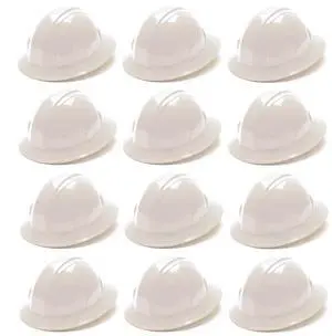 HP24110 Full Brim Hard Hat 4-Point Ratchet Suspension, White (12-Pack) HP24110 Full Brim Hard Hat 4-Point Ratchet Suspension, White (12-Pack)