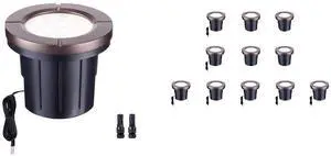 Well Lights Low Voltage, 12V In Ground LED Landscape Lights, IP67 Waterproof Outdoor, Open Top Aluminum ORB for Garden Driveway 6W 580LM 12 Pack Well Lights Low Voltage, 12V In Ground LED Landscape Lights, IP67 Waterproof Outdoor, Open Top Aluminum ORB for Garden Driveway 6W 580LM 12 Pack