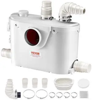 500W Macerator Pump, 29 GPM Flow, 26 ft/8 m Head, Macerator Sewerage Toilet Pump with 4 Water Inlets, Waste Water Disposal Upflush Machine for Toilet, Basement, Shower, Sink, Laundry, Bathtub 500W Macerator Pump, 29 GPM Flow, 26 ft/8 m Head, Macerator Sewerage Toilet Pump with 4 Water Inlets, Waste Water Disposal Upflush Machine for Toilet, Basement, Shower, Sink, Laundry, Bathtub