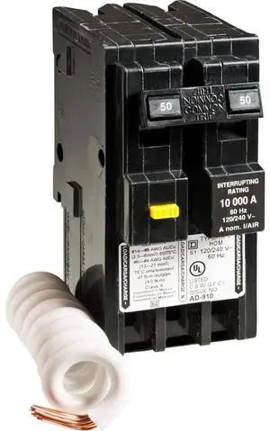 50 Amp HOM250GFIC Two Pole GFCI Circuit Breaker for Square D Homeline 50 Amp HOM250GFIC Two Pole GFCI Circuit Breaker for Square D Homeline