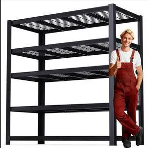 Heavy Duty Garage Shelving,5-Tier Storage Shelves(84" Hx24 Dx55 W),3050LBS Capacity Industrial Shelving Units and Storage,Adjustable Shelving Unit for Garage,Warehouse,Basement Heavy Duty Garage Shelving,5-Tier Storage Shelves(84" Hx24 Dx55 W),3050LBS Capacity Industrial Shelving Units and Storage,Adjustable Shelving Unit for Garage,Warehouse,Basement