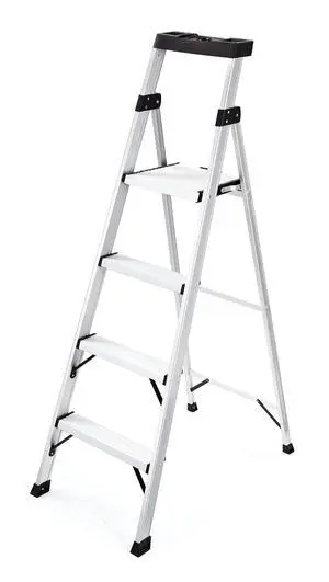 5.5 ft. Step Ladder, Aluminum Lightweight with Project Top, Silver, Tested to US Safety Standards, No Assembly Required 5.5 ft. Step Ladder, Aluminum Lightweight with Project Top, Silver, Tested to US Safety Standards, No Assembly Required