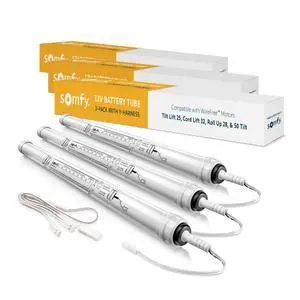 12V DC Reloadable Battery Tube 3-Pack with Y Harness - Power Multiple Blinds & Shades - #9018685, #9018625 12V DC Reloadable Battery Tube 3-Pack with Y Harness - Power Multiple Blinds & Shades - #9018685, #9018625