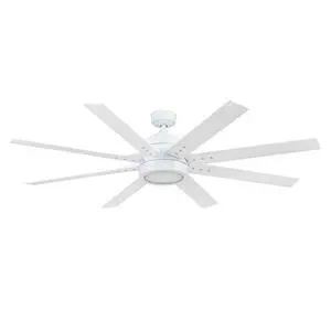 Ceiling Fans Xerxes Modern 62 Inch Ceiling Fan with Light, Remote Control Fan, LED Indoor Fan with 8 Blades, White and Gray Wash Blade Finish Options, White (51628-01) Ceiling Fans Xerxes Modern 62 Inch Ceiling Fan with Light, Remote Control Fan, LED Indoor Fan with 8 Blades, White and Gray Wash Blade Finish Options, White (51628-01)