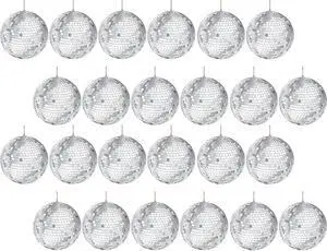 288-Count Mirror Disco Ball with Attached String for Hanging Ring, Reflects Light, Party Favor, 2" 288-Count Mirror Disco Ball with Attached String for Hanging Ring, Reflects Light, Party Favor, 2"