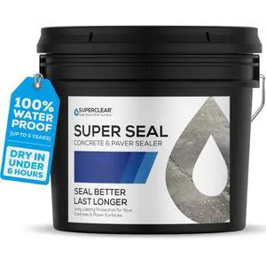 Modified Acrylic Concrete Paver Super Sealer 5 Gallon, Wet Look Penetrating Sealer for Pavers, Patios, Pool Decks, and Driveways, Pet Friendly Zero VOC Modified Acrylic Concrete Paver Super Sealer 5 Gallon, Wet Look Penetrating Sealer for Pavers, Patios, Pool Decks, and Driveways, Pet Friendly Zero VOC