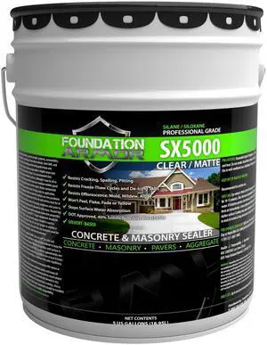 Armor SX5000 Solvent-Based Silane-Siloxane Sealer for Concrete, Brick, Pavers, Stone - Matte Concrete Sealer - 5 Gallon Armor SX5000 Solvent-Based Silane-Siloxane Sealer for Concrete, Brick, Pavers, Stone - Matte Concrete Sealer - 5 Gallon
