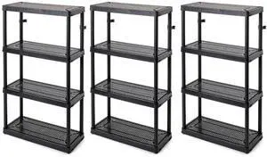 4 Shelf Fixed Height Medium Duty Storage Unit 14 x 32 x 54.5 Organizer System for Home, Garage, Basement, & Laundry, Black (3 Pack) 4 Shelf Fixed Height Medium Duty Storage Unit 14 x 32 x 54.5 Organizer System for Home, Garage, Basement, & Laundry, Black (3 Pack)