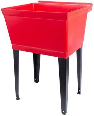 19 Gallon Utility Sink Laundry Tub by with Adjustable Metal Legs, Ideal for Laundry room, Basement, or Garage Workshop. Heavy Duty Shop Sink. No Faucet Included 19 Gallon Utility Sink Laundry Tub by with Adjustable Metal Legs, Ideal for Laundry room, Basement, or Garage Workshop. Heavy Duty Shop Sink. No Faucet Included