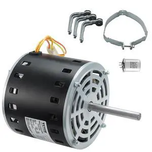 1/2HP Furnace Blower Motor, 1075RPM 5-Speed, 208/230V 2.7A, 48 Frame 3.4" Shaft Length, 0.5" Shaft Diameter, CW/CCW Dual Rotation, with 7.5F/450V Capacitor and 11" Hold Hoop 1/2HP Furnace Blower Motor, 1075RPM 5-Speed, 208/230V 2.7A, 48 Frame 3.4" Shaft Length, 0.5" Shaft Diameter, CW/CCW Dual Rotation, with 7.5F/450V Capacitor and 11" Hold Hoop