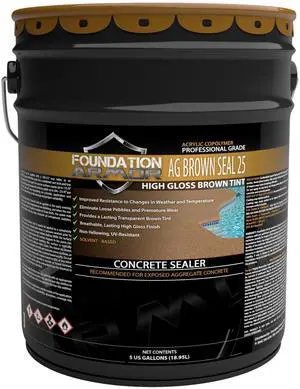 Armor AG Brown Seal 25 Brown Tinted Exposed Aggregate Sealer Armor AG Brown Seal 25 Brown Tinted Exposed Aggregate Sealer