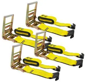4" x 30' Ratchet Tie Down Straps w/Flat Hook Extreme, 6,670 Lbs WLL Tie Down for Flatbed Truck Trailer (4 - Pack) Yellow 4" x 30' Ratchet Tie Down Straps w/Flat Hook Extreme, 6,670 Lbs WLL Tie Down for Flatbed Truck Trailer (4 - Pack) Yellow