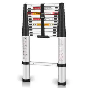 Telescoping Ladder,12.5 Feet Aluminum Telescopic Extension Ladder,Soft Close Design Multi-Purpose Extendable Ladder for Household Daily or Hobbies,330 Lb Capacity Telescoping Ladder,12.5 Feet Aluminum Telescopic Extension Ladder,Soft Close Design Multi-Purpose Extendable Ladder for Household Daily or Hobbies,330 Lb Capacity