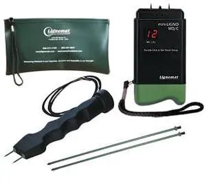 Pin Wood Moisture Meter, Digital Moisture Detector for Lumber Drywall Firewood Masonry Woodworking Plaster Floor - mini-Ligno D/C, Electrode E14M, Pouch Pin Wood Moisture Meter, Digital Moisture Detector for Lumber Drywall Firewood Masonry Woodworking Plaster Floor - mini-Ligno D/C, Electrode E14M, Pouch