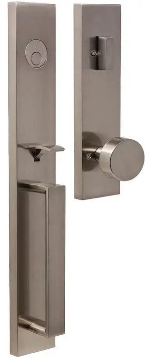 Xanthis Single Cylinder Handle Set with Mesa Knob (Satin Nickel, Dummy Handleset) Xanthis Single Cylinder Handle Set with Mesa Knob (Satin Nickel, Dummy Handleset)