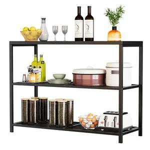 48 Inch Iron Shelf with 3 Tiers of Shelving Space for Outdoor Patio, Kitchen & Commercial Use 48 Inch Iron Shelf with 3 Tiers of Shelving Space for Outdoor Patio, Kitchen & Commercial Use