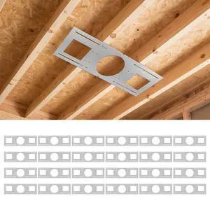 24-Pack New Construction Mounting Plate for 6 Inch LED Wafer Recessed Lights, 26 Inch Galvanized Steel Rough-in Bracket with Measurement Scale 24-Pack New Construction Mounting Plate for 6 Inch LED Wafer Recessed Lights, 26 Inch Galvanized Steel Rough-in Bracket with Measurement Scale