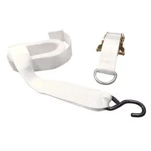 13' Foot White Ratchet Strap with S-Hook | Polyester Tie Down | 1.5" Inch Width | White | for Tying Down Canopy Tents, Inflatables, and Securing Cargo | 10 Pack 13' Foot White Ratchet Strap with S-Hook | Polyester Tie Down | 1.5" Inch Width | White | for Tying Down Canopy Tents, Inflatables, and Securing Cargo | 10 Pack