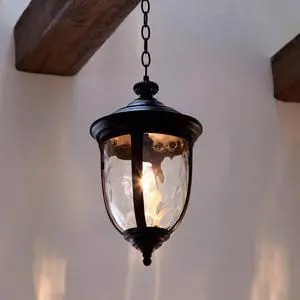 Bellagio European Outdoor Ceiling Light Hanging Texturized Black 18" Clear Hammered Glass Damp Rated Exterior House Porch Patio Outside Deck Garage Front Door Home Roof Gazebo Bellagio European Outdoor Ceiling Light Hanging Texturized Black 18" Clear Hammered Glass Damp Rated Exterior House Porch Patio Outside Deck Garage Front Door Home Roof Gazebo
