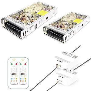 2-Pack 200W Low Voltage LED Power Driver Transformer with LED Controller, 24V DC Power Supply for Track Lighting, Dimmable & Control via App, Remote, Compatible Track Rails & Light Heads 2-Pack 200W Low Voltage LED Power Driver Transformer with LED Controller, 24V DC Power Supply for Track Lighting, Dimmable & Control via App, Remote, Compatible Track Rails & Light Heads