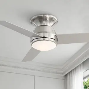 44" Marbella Breeze Modern Low Profile Hugger Indoor Ceiling Fan with Light LED Remote Control Brushed Nickel Opal Glass for House Bedroom Living Room Home Kitchen Family Dining 44" Marbella Breeze Modern Low Profile Hugger Indoor Ceiling Fan with Light LED Remote Control Brushed Nickel Opal Glass for House Bedroom Living Room Home Kitchen Family Dining