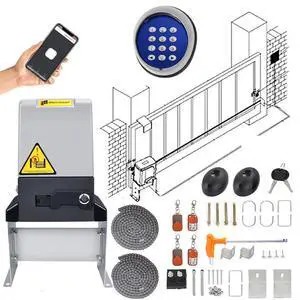 4400LB Automatic Sliding Gate Opener,750W APP Control Electric Rolling Driveway Slide Gate Motor with 4 Remotes,Wireless Keyboard,Gate Operator Hardware Kit for Security,Up to 40FT (Chain Driven) 4400LB Automatic Sliding Gate Opener,750W APP Control Electric Rolling Driveway Slide Gate Motor with 4 Remotes,Wireless Keyboard,Gate Operator Hardware Kit for Security,Up to 40FT (Chain Driven)