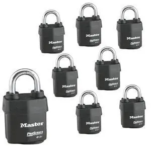 Eight (8) High Security Pro Series Padlocks w/16 Keys, 6121NKA-8 w/BumpStop Technology Eight (8) High Security Pro Series Padlocks w/16 Keys, 6121NKA-8 w/BumpStop Technology