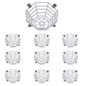 Steel Web Stopper, 9 Gauge Wire Guard Smoke Detector Sheild Cover Protector Corrosion Resistant Polyester Coated Cage, Surface Mount, 4.25inches Depth (10 Pack) Steel Web Stopper, 9 Gauge Wire Guard Smoke Detector Sheild Cover Protector Corrosion Resistant Polyester Coated Cage, Surface Mount, 4.25inches Depth (10 Pack)