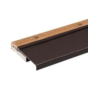 Exterior Inswing Threshold | Oak & Aluminum Adjustable Sill with Wood Base | 5 ¾ Wide | 6 Feet Long | Adjusts from 1 1/8 to 1 ½ High | Brown Aluminum | Primed Wood Exterior Inswing Threshold | Oak & Aluminum Adjustable Sill with Wood Base | 5 ¾ Wide | 6 Feet Long | Adjusts from 1 1/8 to 1 ½ High | Brown Aluminum | Primed Wood