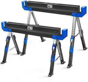 Saw Horses 2 Pack Folding, Portable Heavy Duty Sawhorse with 2601 lbs Weight Capacity Per Pair, Adjustable Legs, Easy Carry Handle - Ideal for Home, Garage, and DIY Projects Saw Horses 2 Pack Folding, Portable Heavy Duty Sawhorse with 2601 lbs Weight Capacity Per Pair, Adjustable Legs, Easy Carry Handle - Ideal for Home, Garage, and DIY Projects