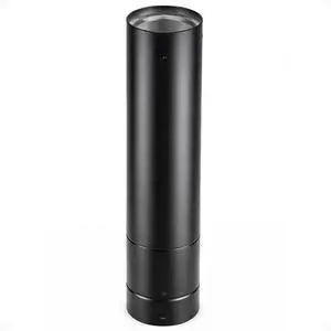 6 Inch Adjustable Lightweight Stainless Steel Double Wall Wood Burning Stove Pipe Connector to Vent Smoke or Exhaust, Black 6 Inch Adjustable Lightweight Stainless Steel Double Wall Wood Burning Stove Pipe Connector to Vent Smoke or Exhaust, Black