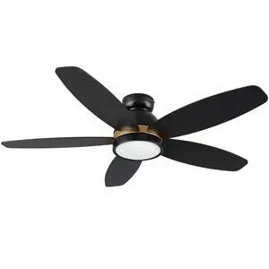 48" Low Profile Ceiling Fan with Dimmable LED Light, Modern Ceiling Fan with reversible DC motor, Controlled by APP, Remote, Google Home, Alexa and Siri Shortcut, Black 48" Low Profile Ceiling Fan with Dimmable LED Light, Modern Ceiling Fan with reversible DC motor, Controlled by APP, Remote, Google Home, Alexa and Siri Shortcut, Black