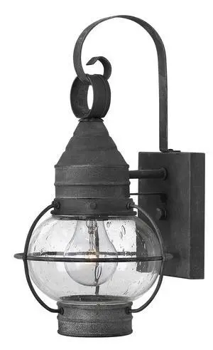 Cape Cod 2206DZ Medium Outdoor Wall Mount Onion Lantern, Clear Seedy Glass, Wet Rated, Aged Zinc Cape Cod 2206DZ Medium Outdoor Wall Mount Onion Lantern, Clear Seedy Glass, Wet Rated, Aged Zinc