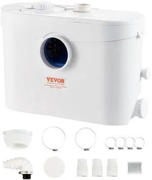 700W Macerator Pump, 9600 L/h Flow, 32.8 ft/10 m Head, Macerator Sewerage Sump Pump with 3 Water Inlets for Toilet, Basement, Kitchen, Sink, Shower, Bathtub Waste Water Disposal Upflush Machine 700W Macerator Pump, 9600 L/h Flow, 32.8 ft/10 m Head, Macerator Sewerage Sump Pump with 3 Water Inlets for Toilet, Basement, Kitchen, Sink, Shower, Bathtub Waste Water Disposal Upflush Machine