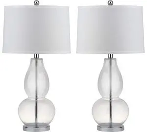 Lighting Collection Mercurio Crackle Glass Double Gourd 29-inch Bedroom Living Room Home Office Desk Nightstand Table Lamp Set of 2 (LED Bulbs Included) Lighting Collection Mercurio Crackle Glass Double Gourd 29-inch Bedroom Living Room Home Office Desk Nightstand Table Lamp Set of 2 (LED Bulbs Included)