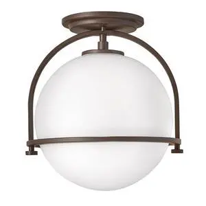 Somerset 3403KZ Small Semi-Flush Mount Ceiling Light, Etched Opal Globe, Vintage Chic, Buckeye Bronze Somerset 3403KZ Small Semi-Flush Mount Ceiling Light, Etched Opal Globe, Vintage Chic, Buckeye Bronze
