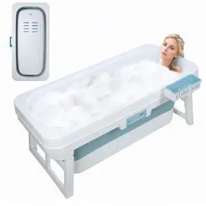 Portable Bathtub, 58/56/50/46 Inch Collapsible Bathtub, Freestanding Foldable for Adults, Folding Tub for Shower, Hot Bath, Ice Bath (Blue-C-130cm) Portable Bathtub, 58/56/50/46 Inch Collapsible Bathtub, Freestanding Foldable for Adults, Folding Tub for Shower, Hot Bath, Ice Bath (Blue-C-130cm)
